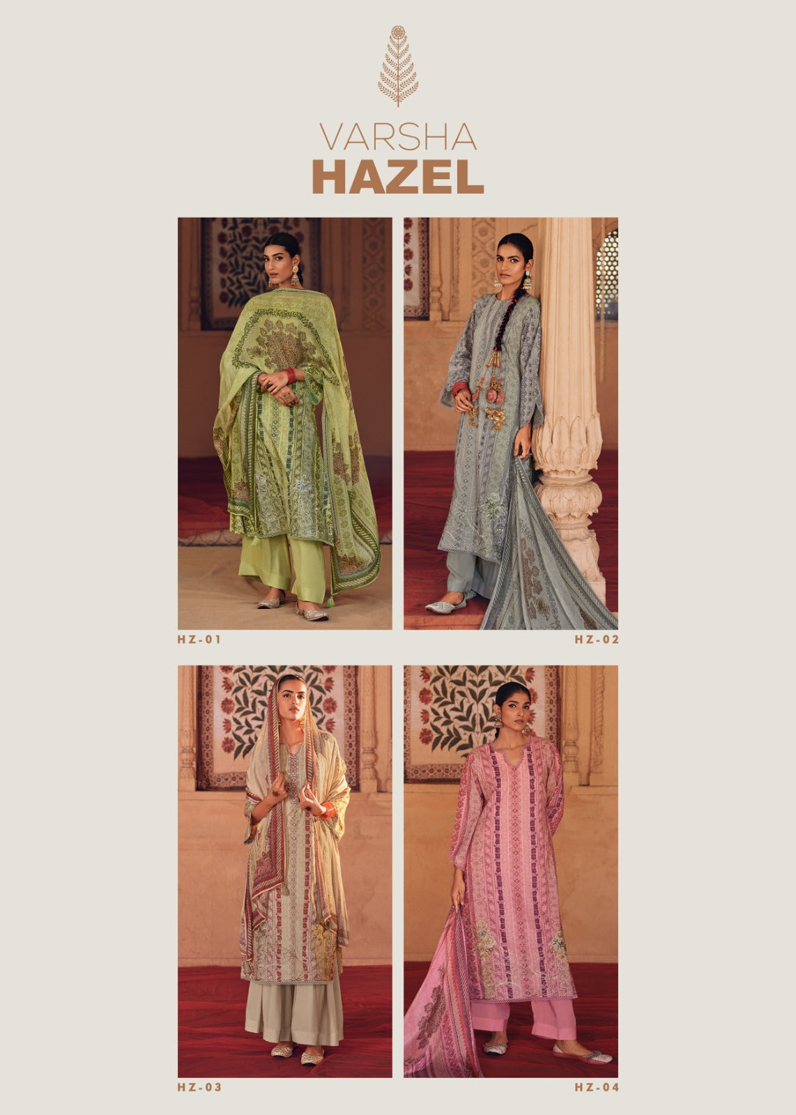 Hazel Varsha Fashions Cotton Lawn Pant Style Suits Wholesaler India