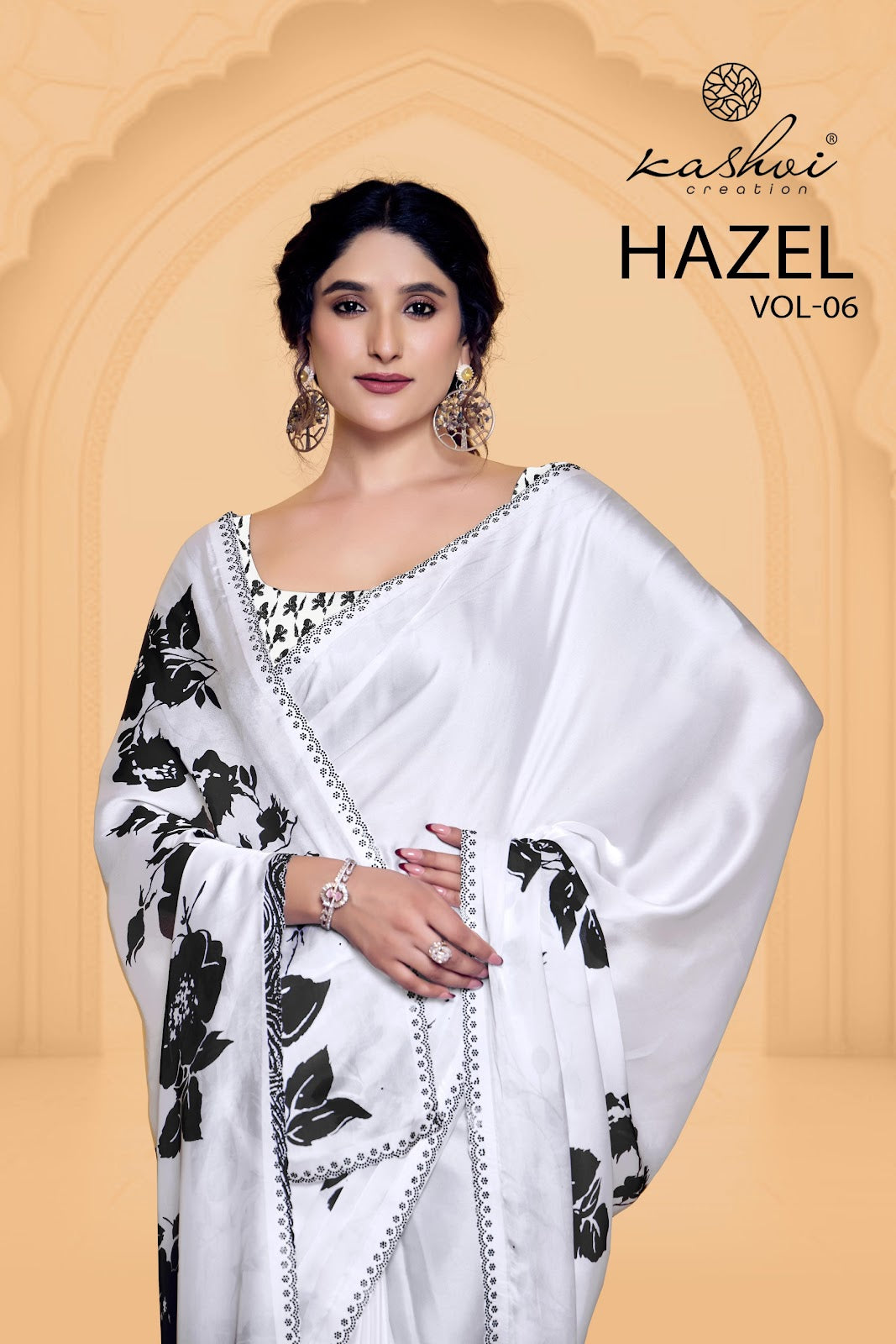 Hazel Vol 6 Kashvi Creation Satin Sarees Wholesaler India