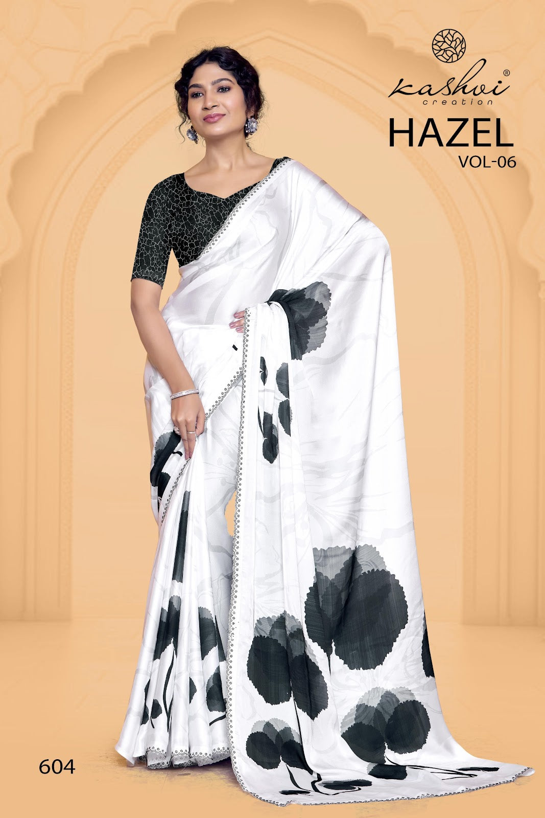 Hazel Vol 6 Kashvi Creation Satin Sarees Wholesaler India
