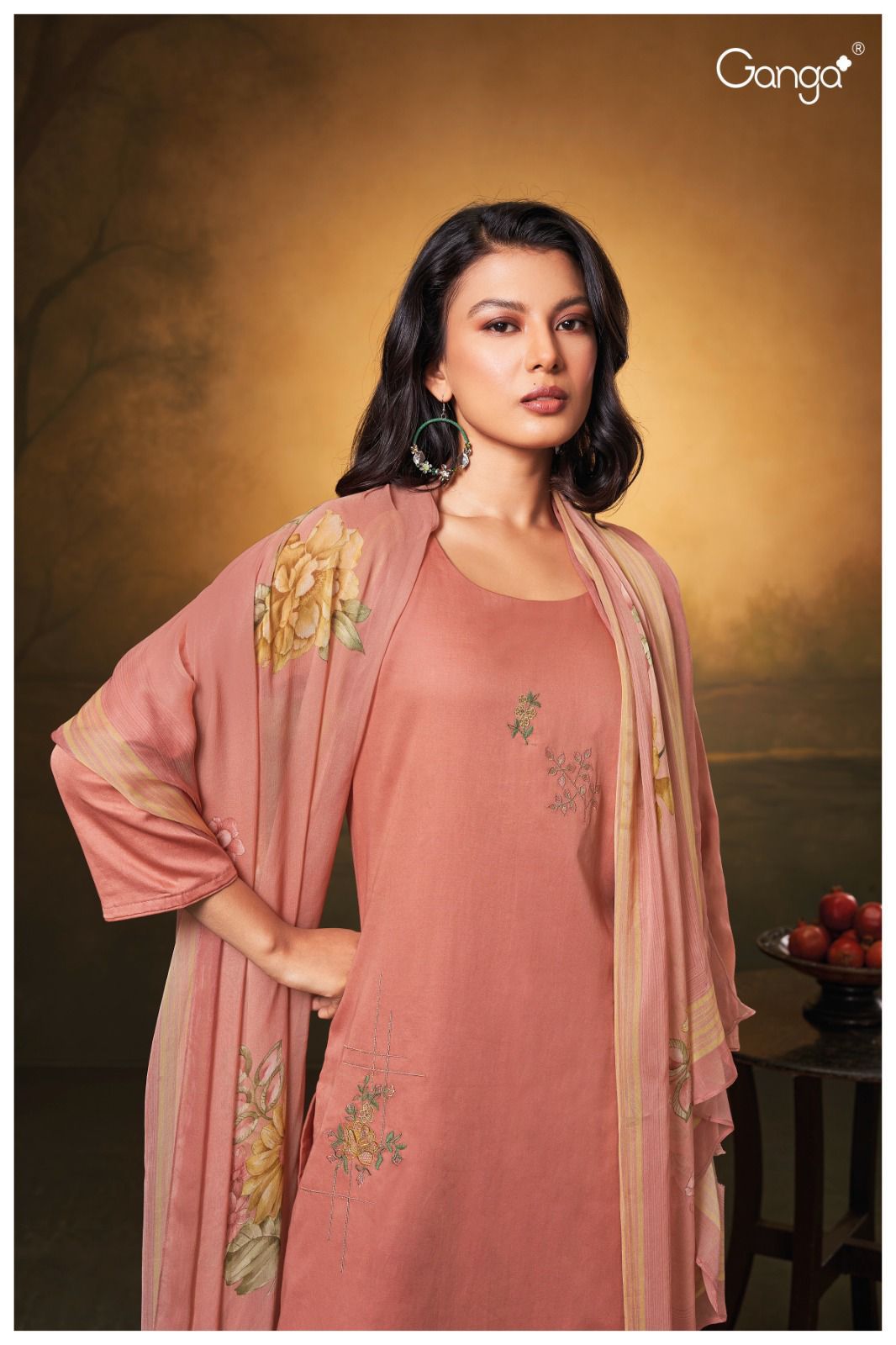 Heart 2518 Ganga Cotton Silk Plazzo Style Suits Supplier India