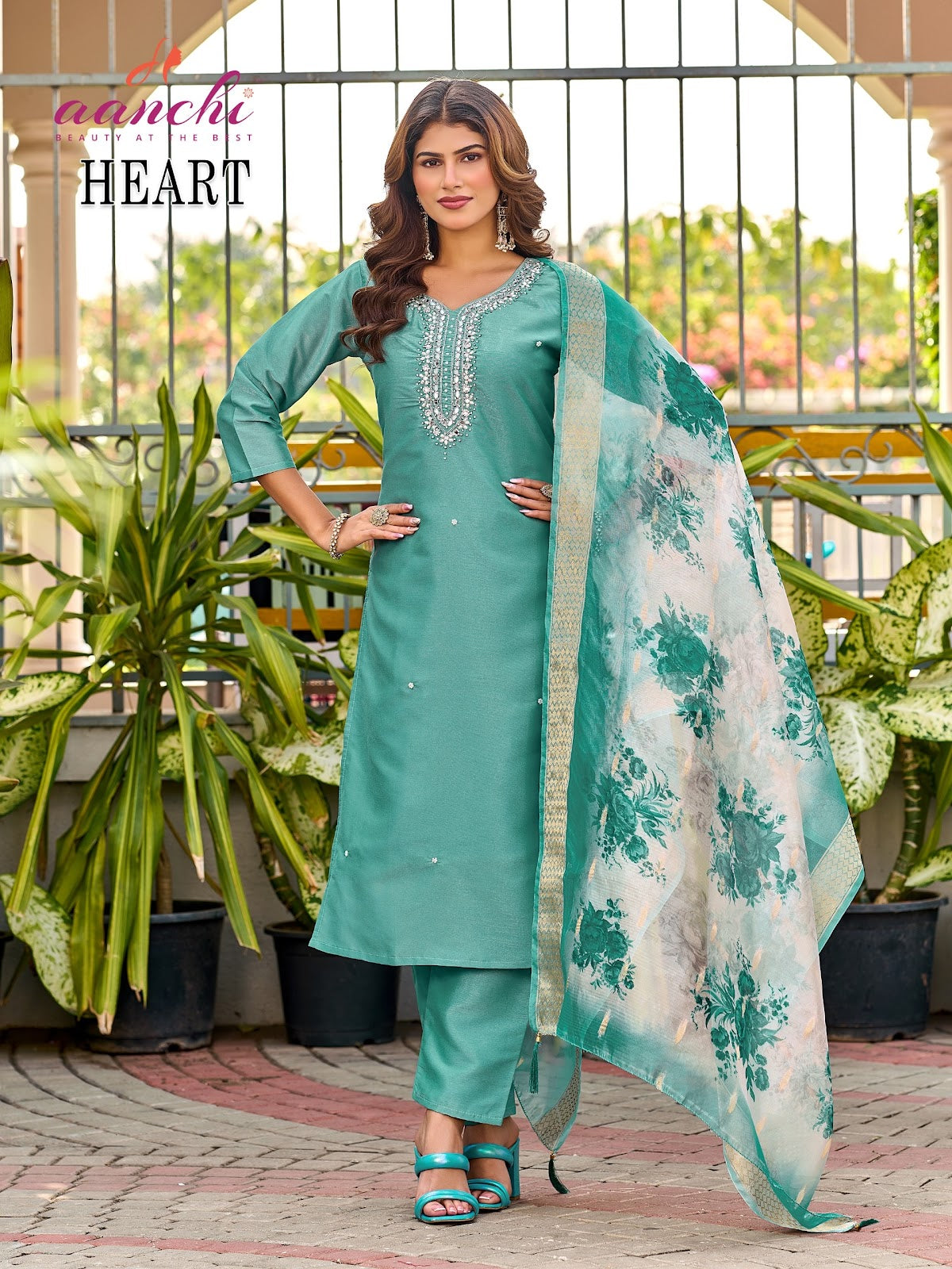 Heart Aanchi Barsana Silk Readymade Pant Style Suits Wholesaler