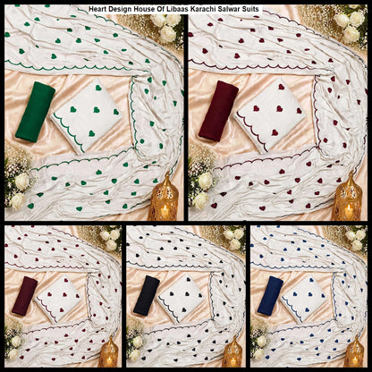 Heart Design House Of Libaas Reyon Karachi Salwar Suits Wholesaler
