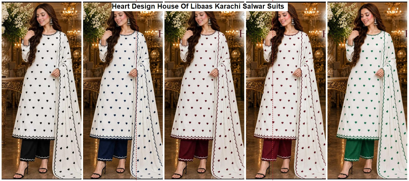 Heart Design House Of Libaas Reyon Karachi Salwar Suits Wholesaler