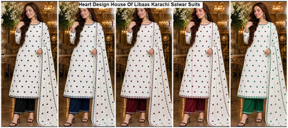 Heart Design House Of Libaas Reyon Karachi Salwar Suits Wholesaler