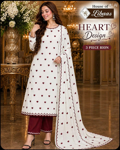 Heart Design House Of Libaas Reyon Karachi Salwar Suits Wholesaler