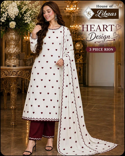 Heart Design House Of Libaas Reyon Karachi Salwar Suits Wholesaler