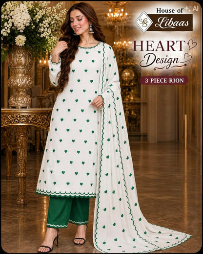 Heart Design House Of Libaas Reyon Karachi Salwar Suits Wholesaler