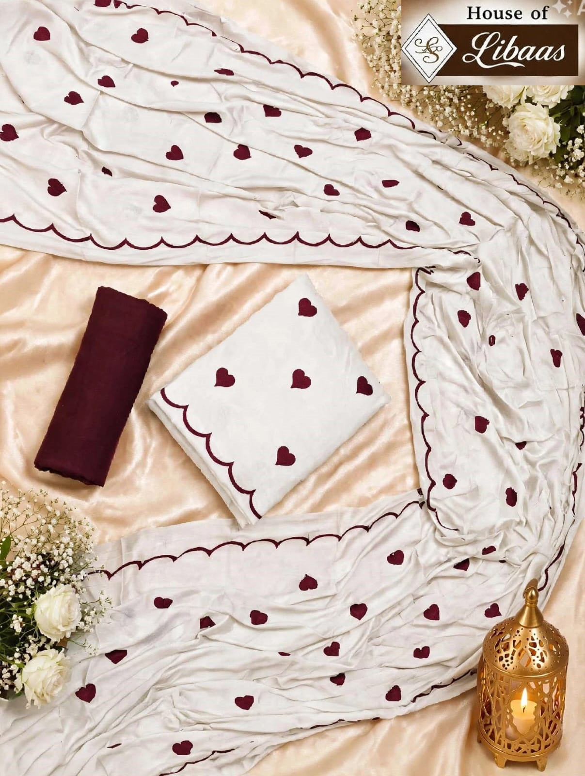 Heart Design House Of Libaas Reyon Karachi Salwar Suits Wholesaler