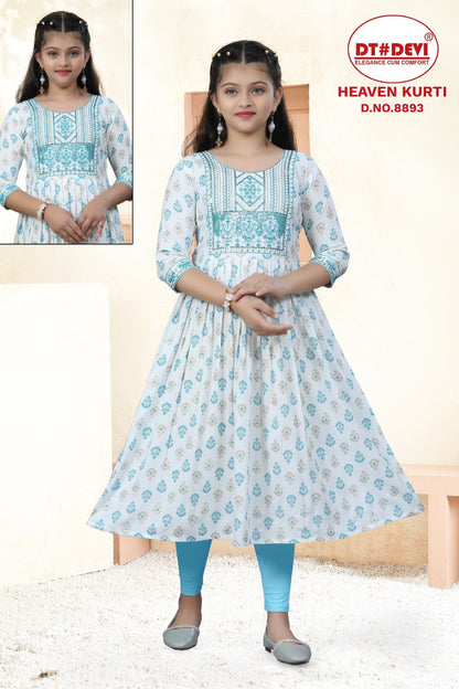 Heaven 8893 Dt Devi Rayon Girls Anarkali Kurti Supplier India