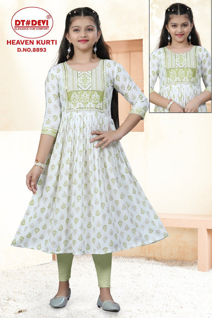 Heaven 8893 Dt Devi Rayon Girls Anarkali Kurti Supplier India