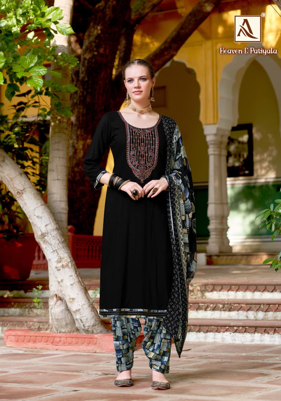 Heaven E Patiyala Alok Viscose Karachi Salwar Suits Wholesale Rate