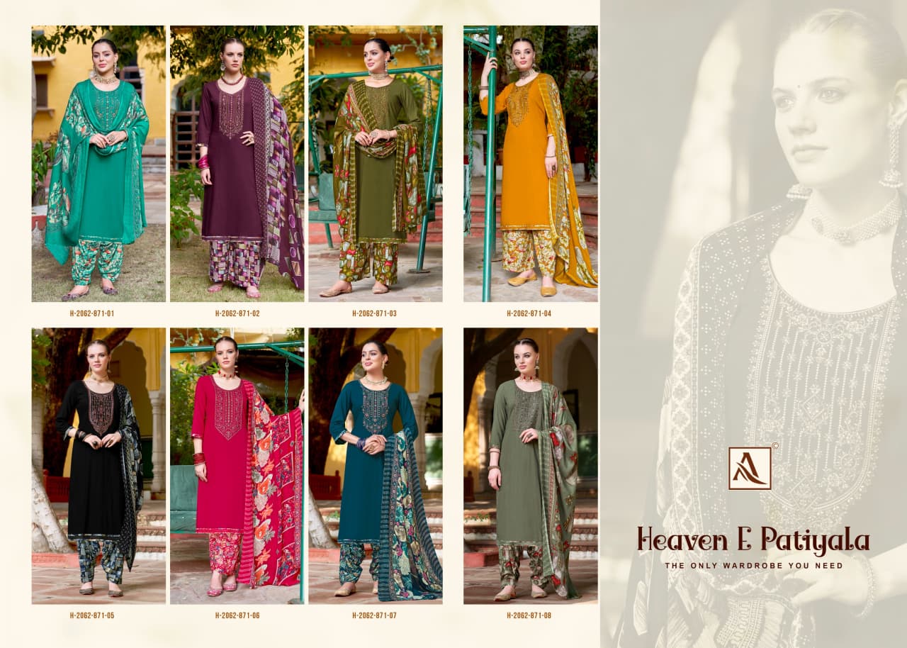 Heaven E Patiyala Alok Viscose Karachi Salwar Suits Wholesale Rate