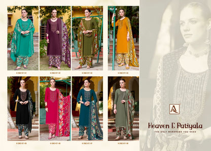 Heaven E Patiyala Alok Viscose Karachi Salwar Suits Wholesale Rate