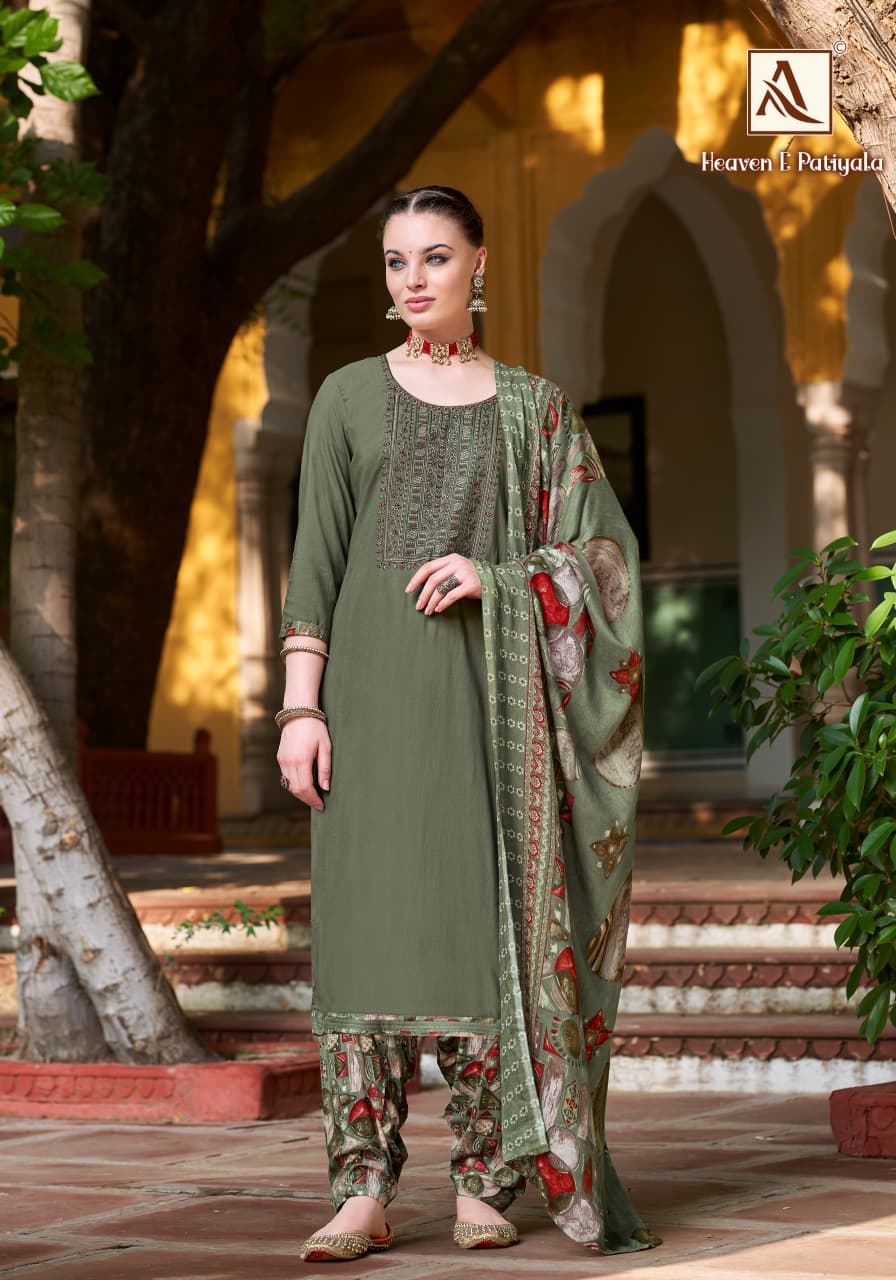 Heaven E Patiyala Alok Viscose Karachi Salwar Suits Wholesale Rate