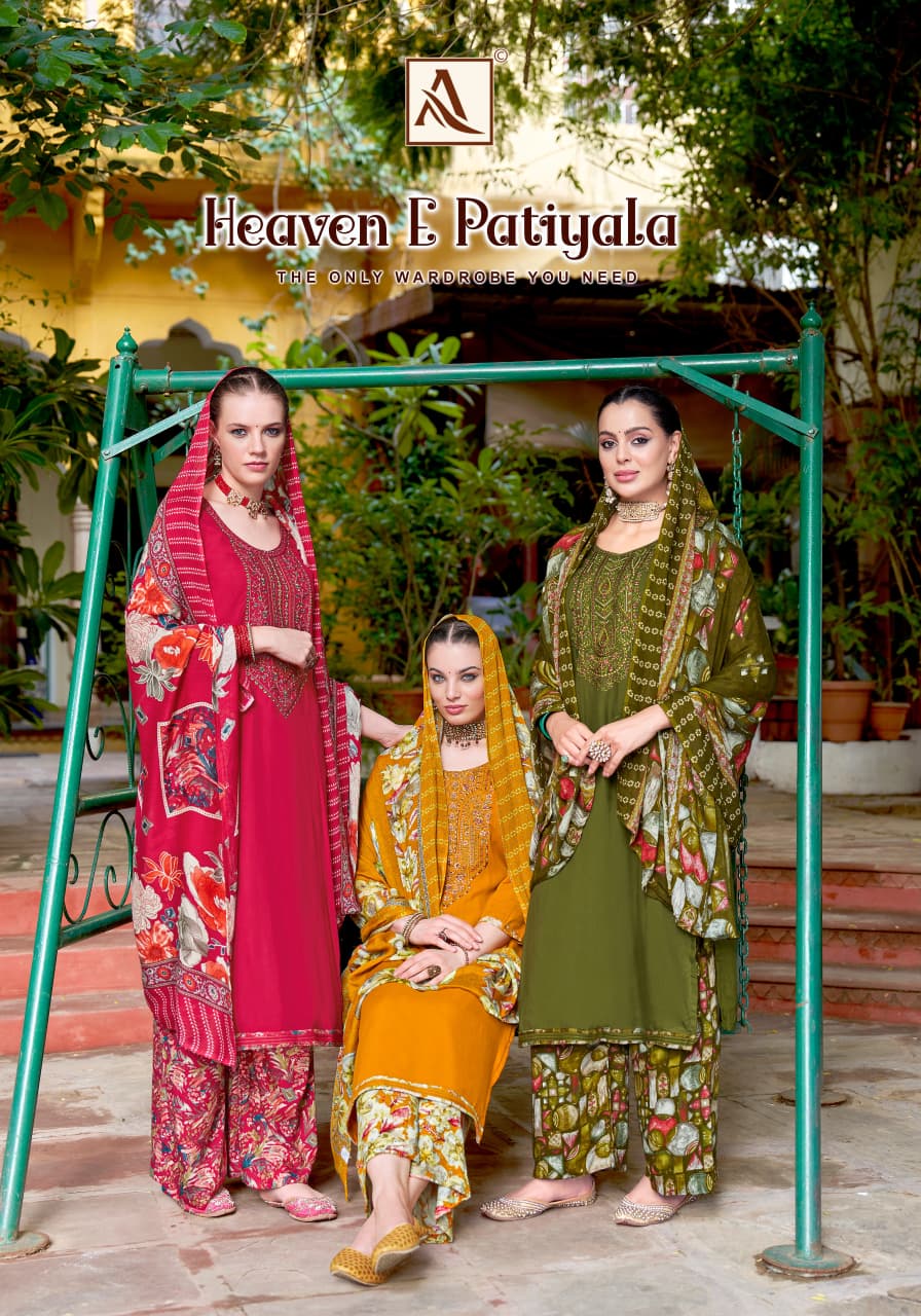 Heaven E Patiyala Alok Viscose Karachi Salwar Suits Wholesale Rate