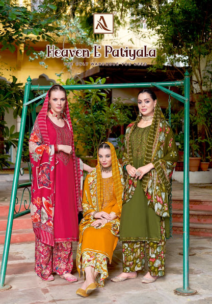 Heaven E Patiyala Alok Viscose Karachi Salwar Suits Wholesale Rate