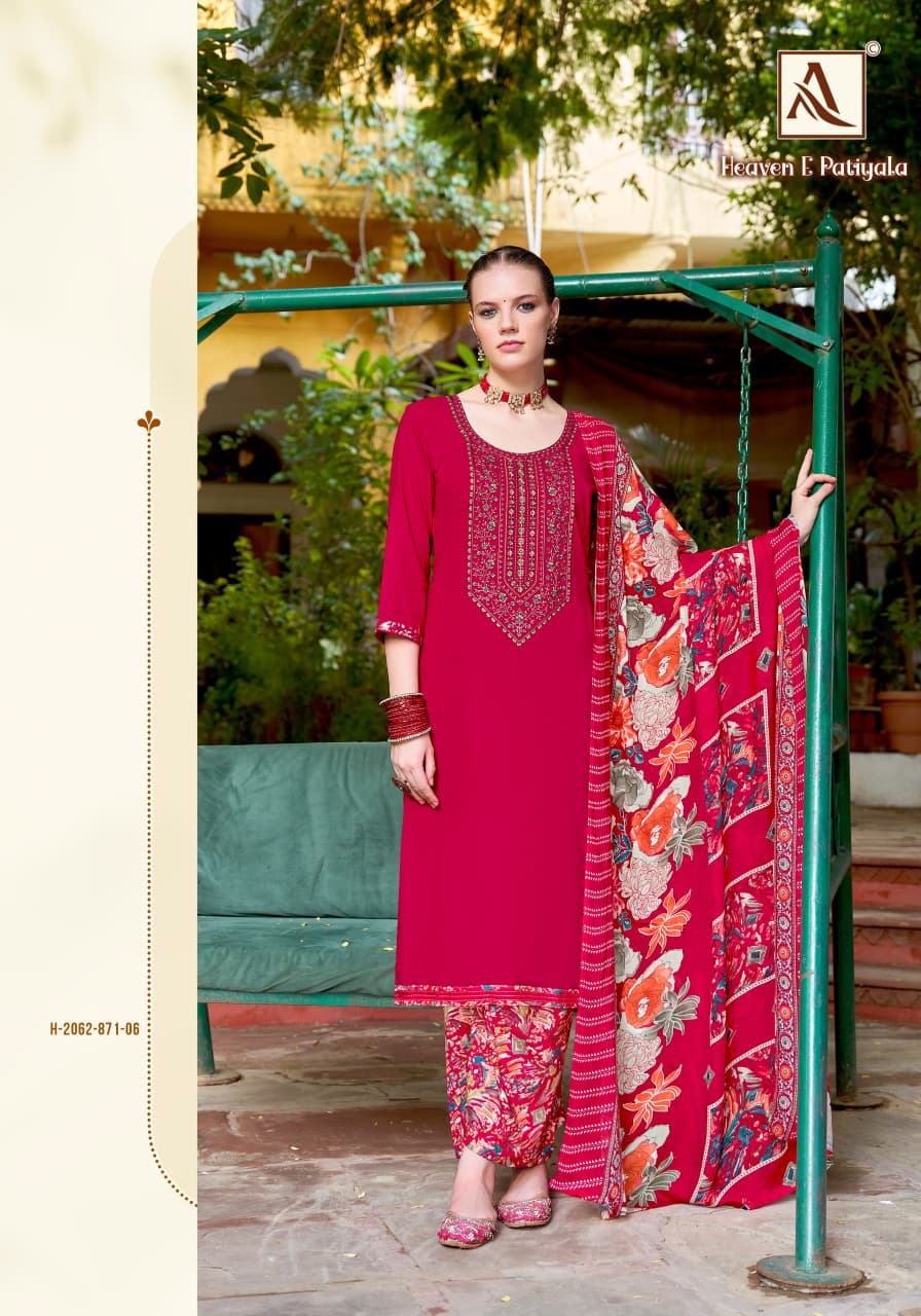 Heaven E Patiyala Alok Viscose Karachi Salwar Suits Wholesale Rate