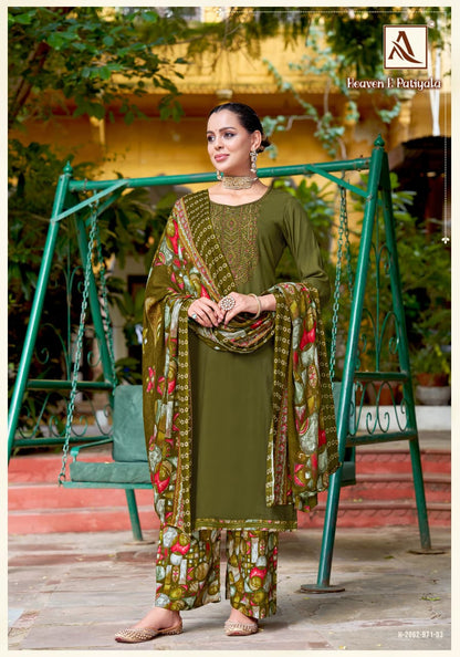 Heaven E Patiyala Alok Viscose Karachi Salwar Suits Wholesale Rate