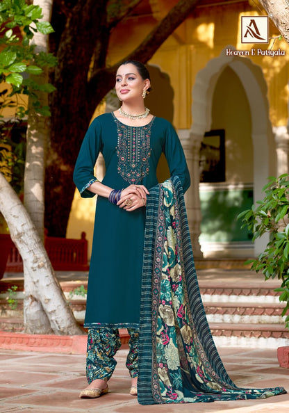 Heaven E Patiyala Alok Viscose Karachi Salwar Suits Wholesale Rate