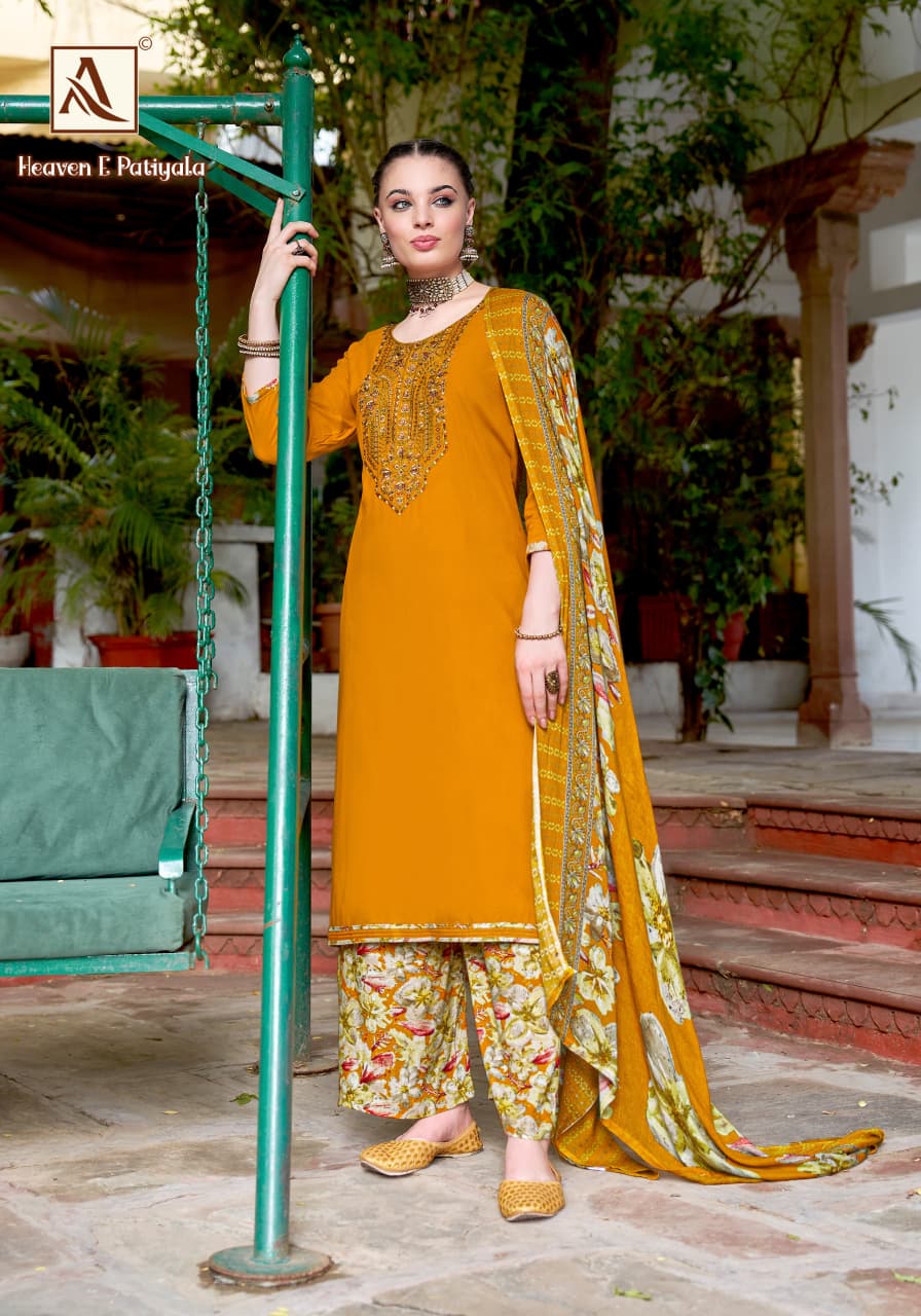 Heaven E Patiyala Alok Viscose Karachi Salwar Suits Wholesale Rate