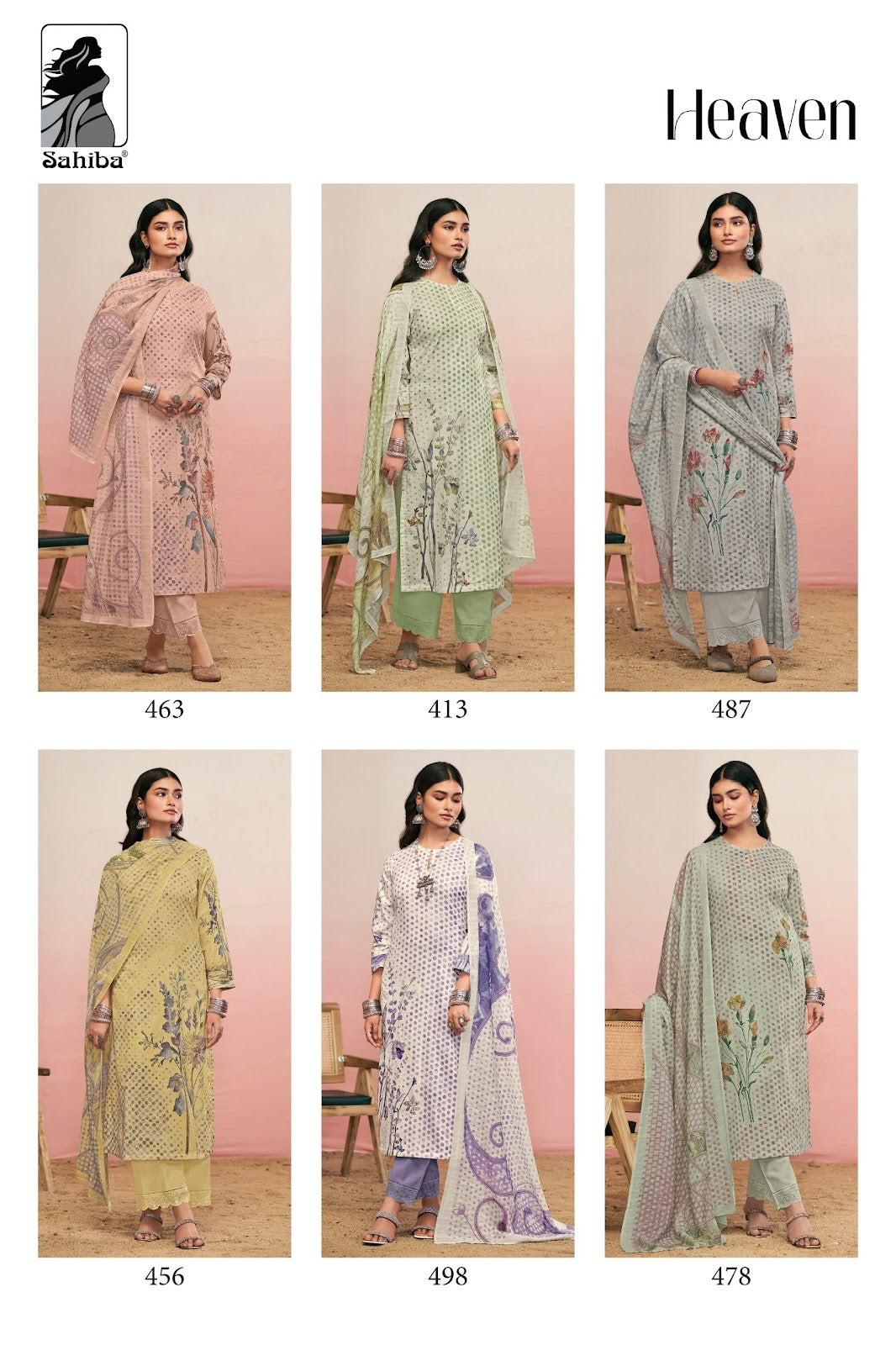 Heaven Sahiba Cotton Lawn Karachi Salwar Suits Wholesale
