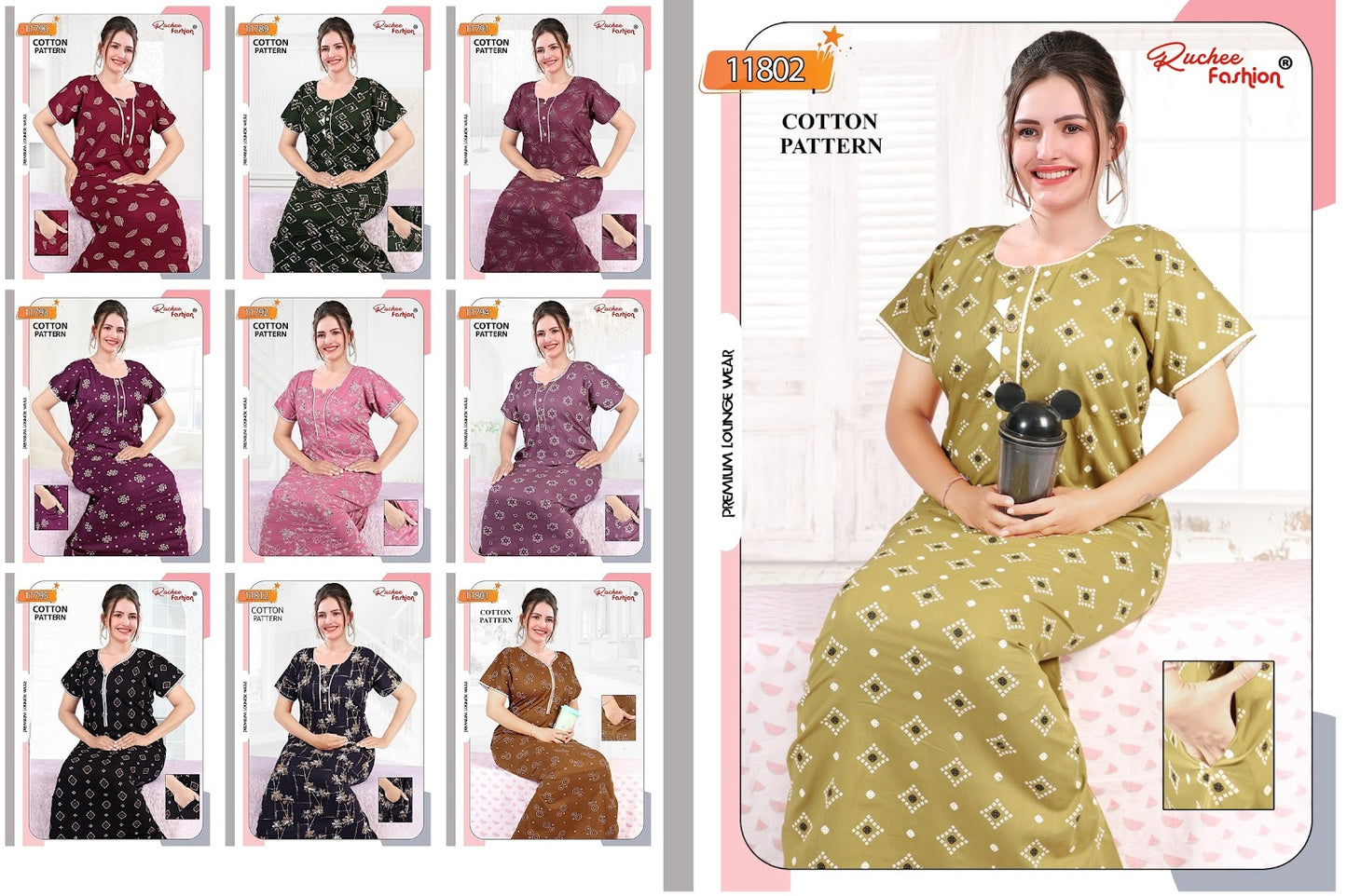 Heavy Cotton Ruchee Fashion Night Gowns Manufacturer Gujarat