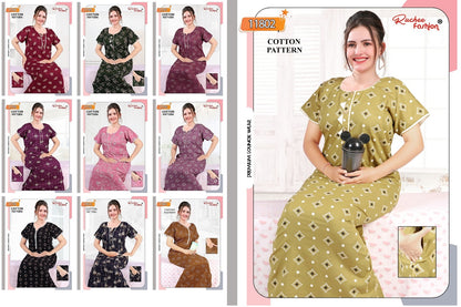 Heavy Cotton Ruchee Fashion Night Gowns Manufacturer Gujarat