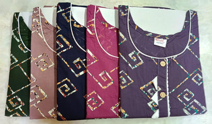 Heavy Cotton Ruchee Fashion Night Gowns Manufacturer Gujarat
