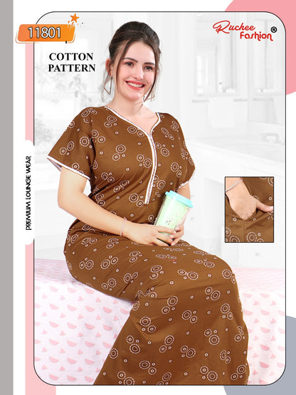 Heavy Cotton Ruchee Fashion Night Gowns Manufacturer Gujarat