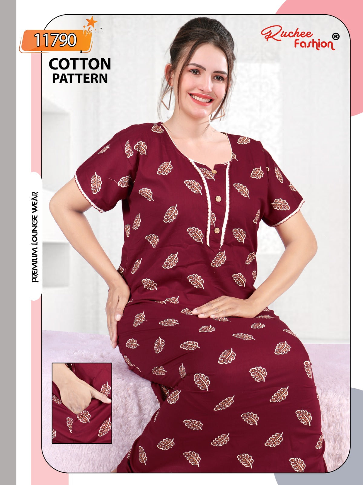 Heavy Cotton Ruchee Fashion Night Gowns Manufacturer Gujarat