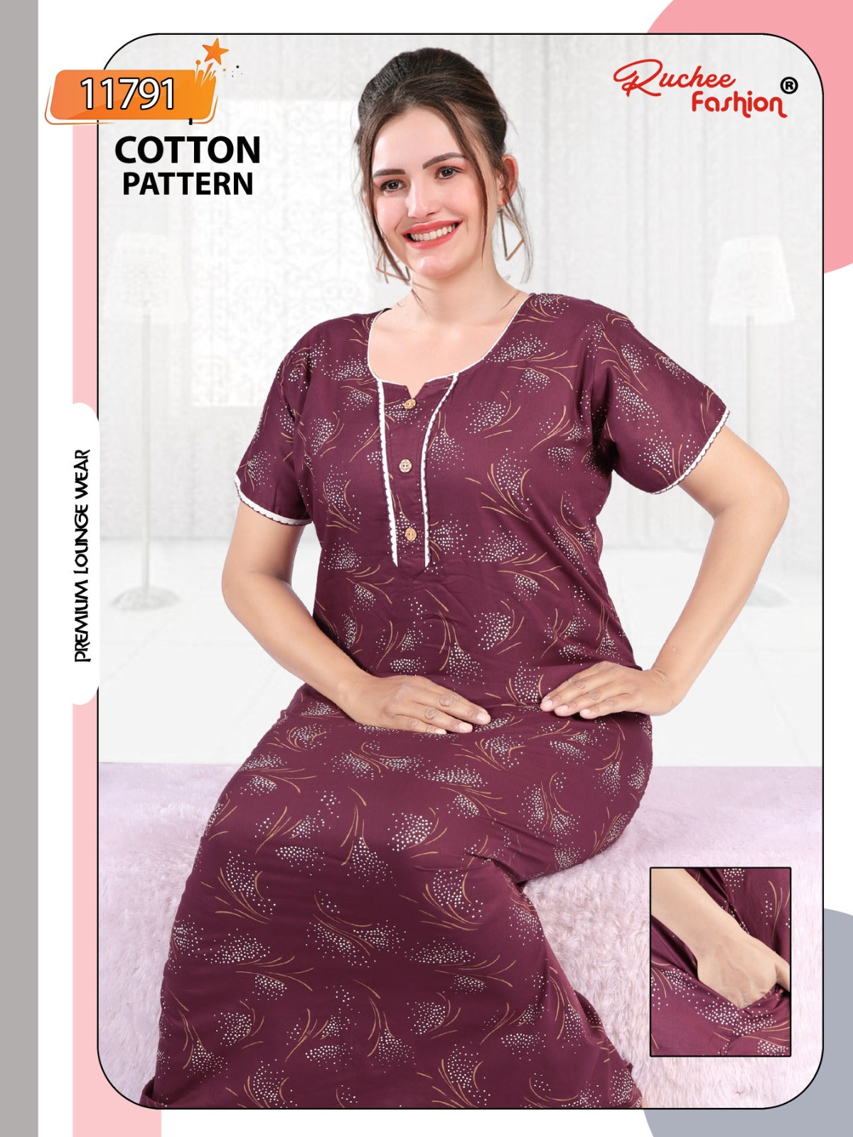 Heavy Cotton Ruchee Fashion Night Gowns Manufacturer Gujarat