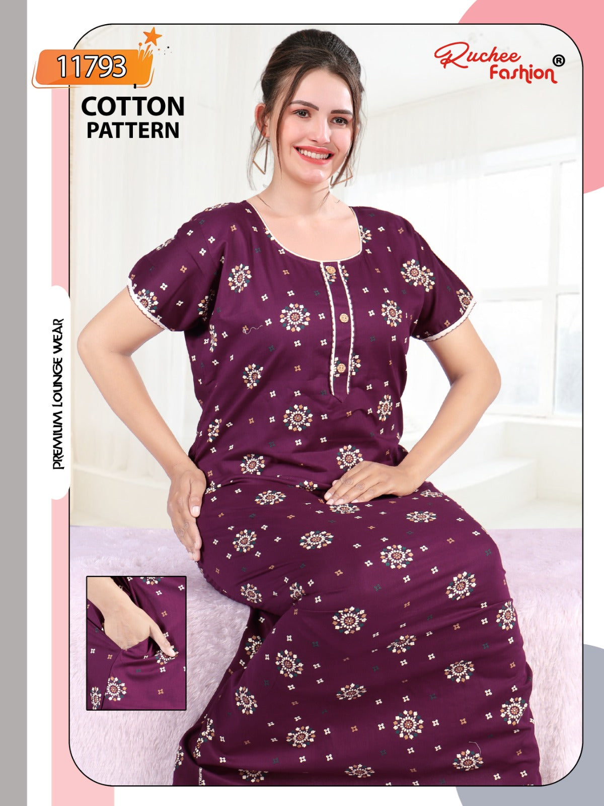 Heavy Cotton Ruchee Fashion Night Gowns Manufacturer Gujarat