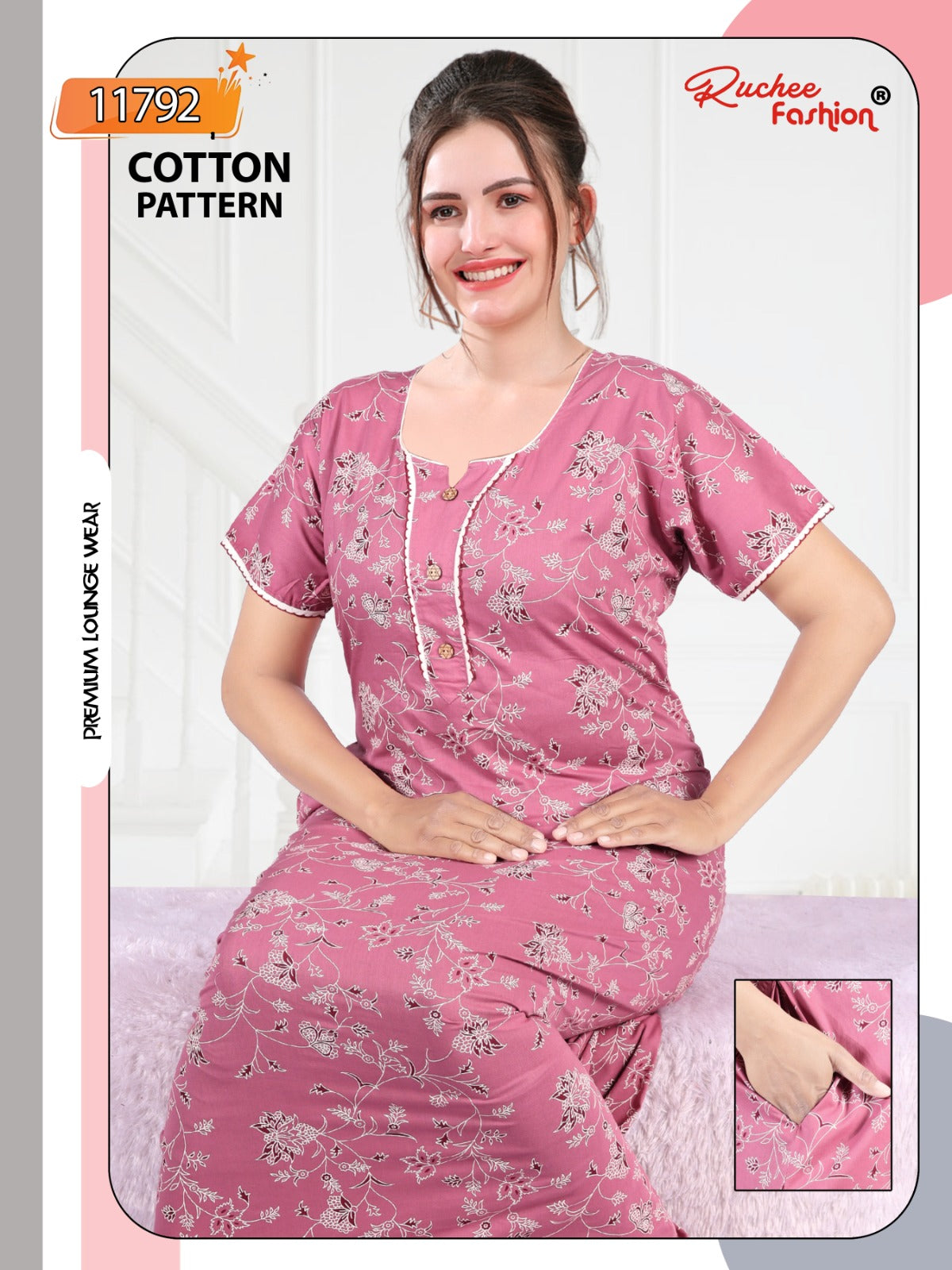 Heavy Cotton Ruchee Fashion Night Gowns Manufacturer Gujarat