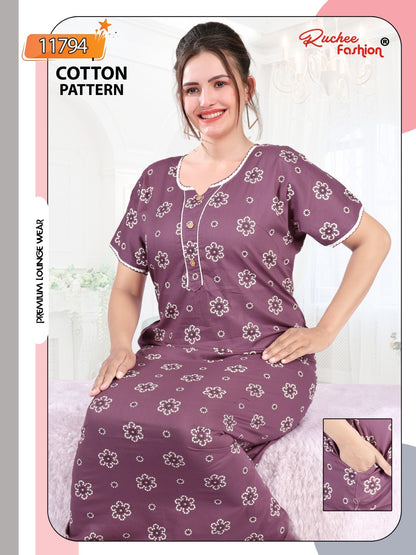 Heavy Cotton Ruchee Fashion Night Gowns Manufacturer Gujarat