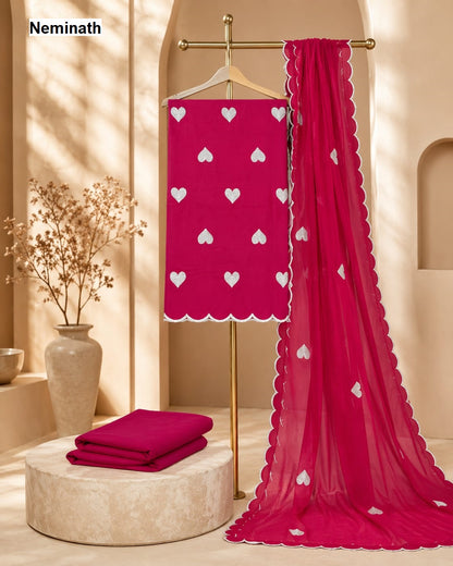 Heavy Embroidery Heart Work Neminath Rayon 14Kg Salwar Suits Supplier Ahmedabad