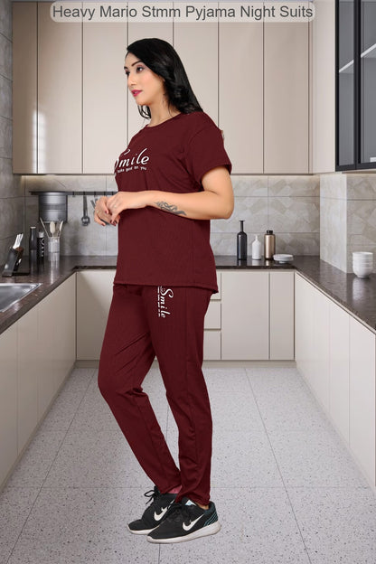 Heavy Mario Stmm Lycra Pyjama Night Suits Wholesaler