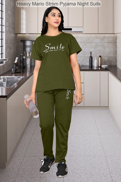 Heavy Mario Stmm Lycra Pyjama Night Suits Wholesaler