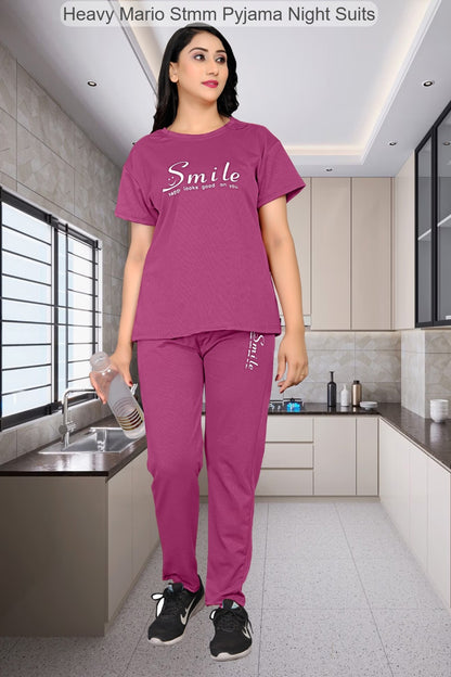 Heavy Mario Stmm Lycra Pyjama Night Suits Wholesaler