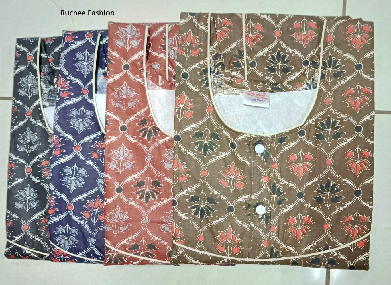 Heavy Megya 0104 Ruchee Fashion Cotton Night Gowns Exporter Ahmedabad