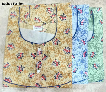 Heavy Megya 0104 Ruchee Fashion Cotton Night Gowns Exporter Ahmedabad