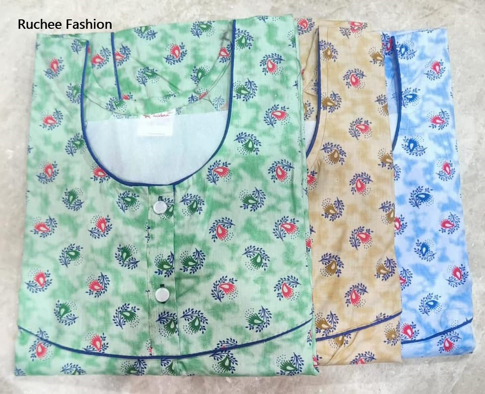 Heavy Megya 0104 Ruchee Fashion Cotton Night Gowns Exporter Ahmedabad