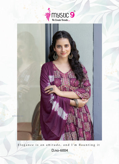 Heena Vol 6 Mystic 9 Rayon Capsule Readymade Pant Style Suits Wholesale Price