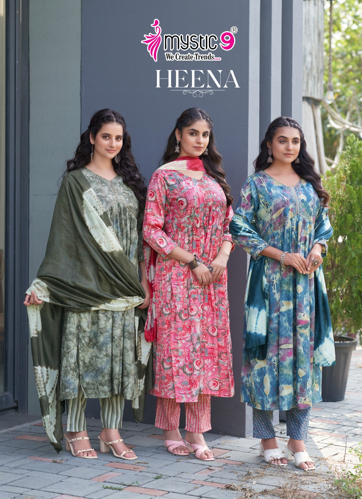 Heena Vol 6 Mystic 9 Rayon Capsule Readymade Pant Style Suits Wholesale Price