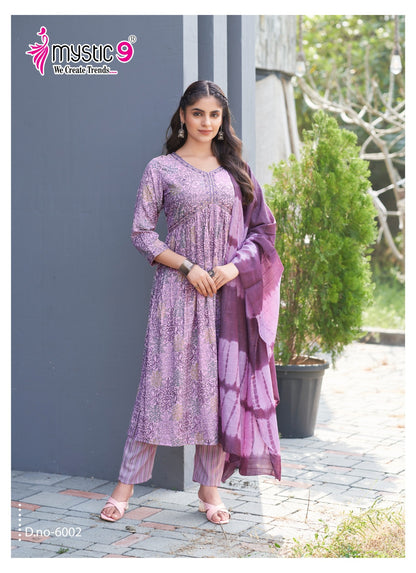 Heena Vol 6 Mystic 9 Rayon Capsule Readymade Pant Style Suits Wholesale Price