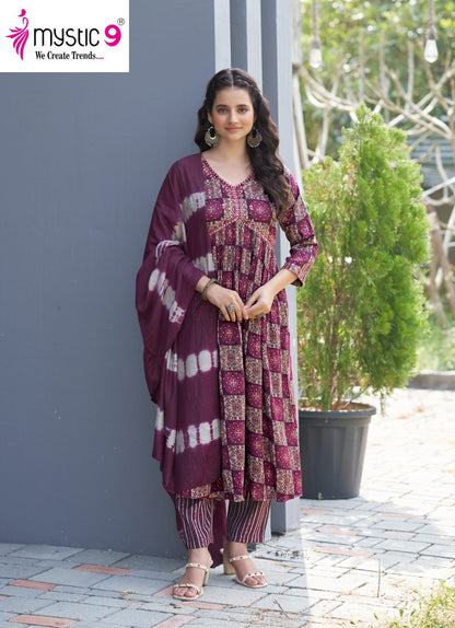 Heena Vol 6 Mystic 9 Rayon Capsule Readymade Pant Style Suits Wholesale Price