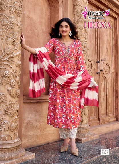 Heena Vol 7 Mystic 9 Rayon Readymade Pant Style Suits Manufacturer