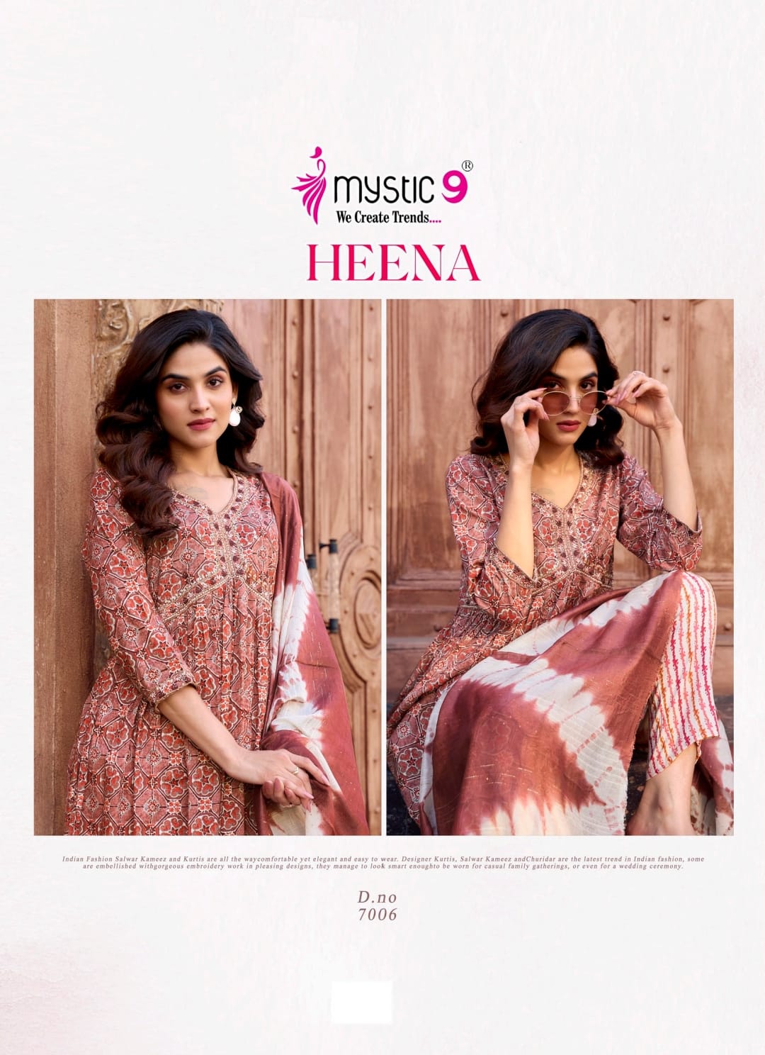 Heena Vol 7 Mystic 9 Rayon Readymade Pant Style Suits Manufacturer