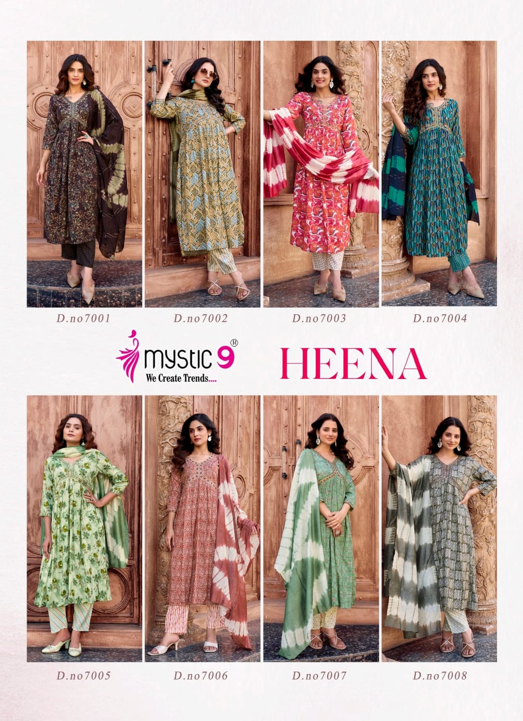 Heena Vol 7 Mystic 9 Rayon Readymade Pant Style Suits Manufacturer