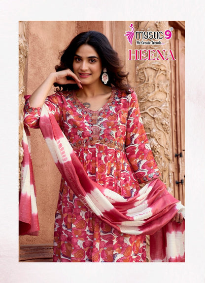 Heena Vol 7 Mystic 9 Rayon Readymade Pant Style Suits Manufacturer