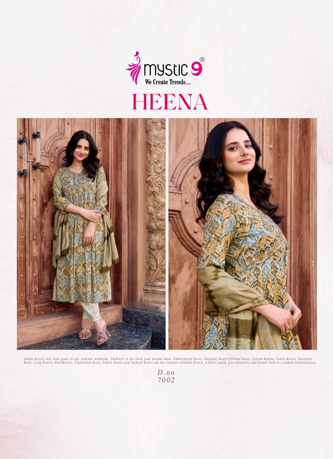 Heena Vol 7 Mystic 9 Rayon Readymade Pant Style Suits Manufacturer